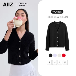 AIIZ เสื้อคาร์ดิแกนผู้หญิง ผ้าขน AIIZ Women's Fluffy Cardigan