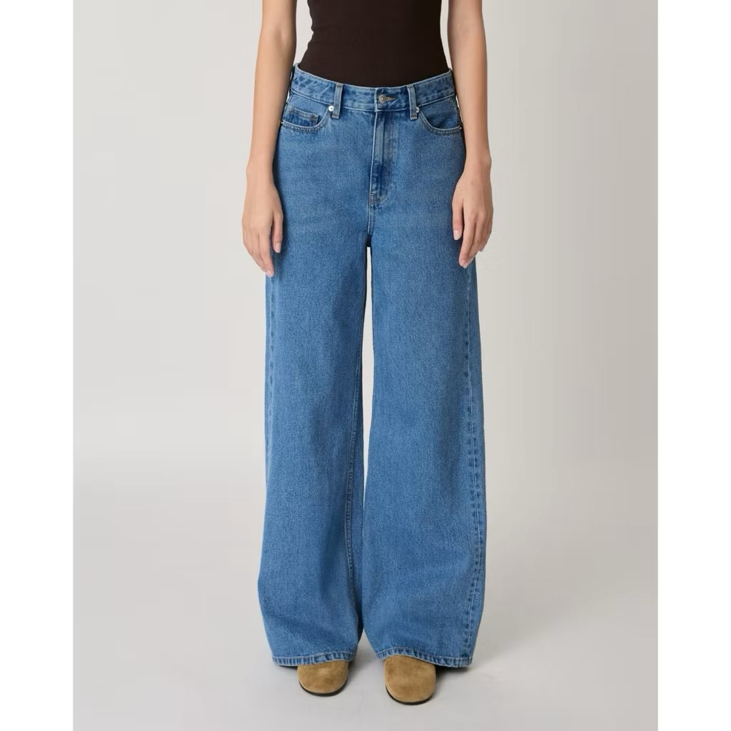 ?#ส่งต่อAIMER - 90s Baggy Jeans กางเกงยีนส์ เอวต่ำ ทรงขาบานไซร้s