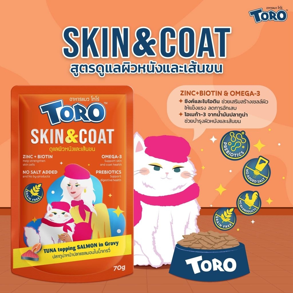 [ยกโหล 12ซอง] Toro โทโร่ อาหารเปียกแมว ผลิตจากทูน่าเนื้อขาว ไม่เติมเกลือ ราคา ถูกที่สุด ดีลบีเคเค แกลเลอรีภาพที่ 4