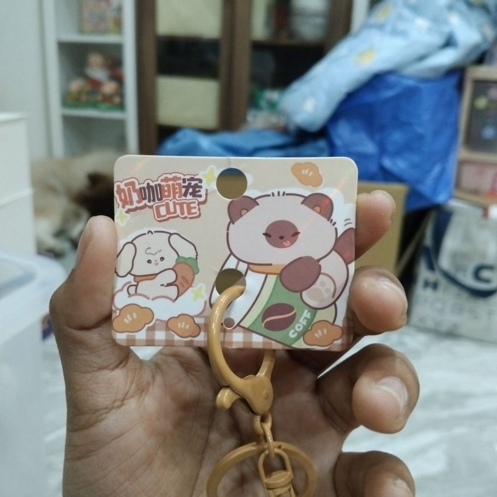 พวงกุญแจในภาพเป็นพวงกุญแจรูปหมู "Meng Meng Piggy"