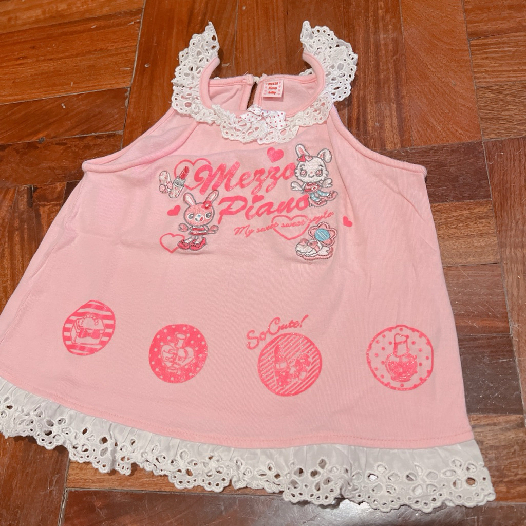 Mezzo Piano เสื้อสายเดี่ยวเด็กสีชมพู