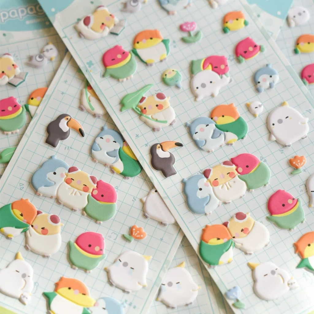 🤎พร้อมส่ง🤍 ของสะสมนก สติกเกอร์นกสุดคิ้วท์ เอาไปแปะเคส แปะแก้ว แปะคีย์บอร์ด - รูปที่ 4