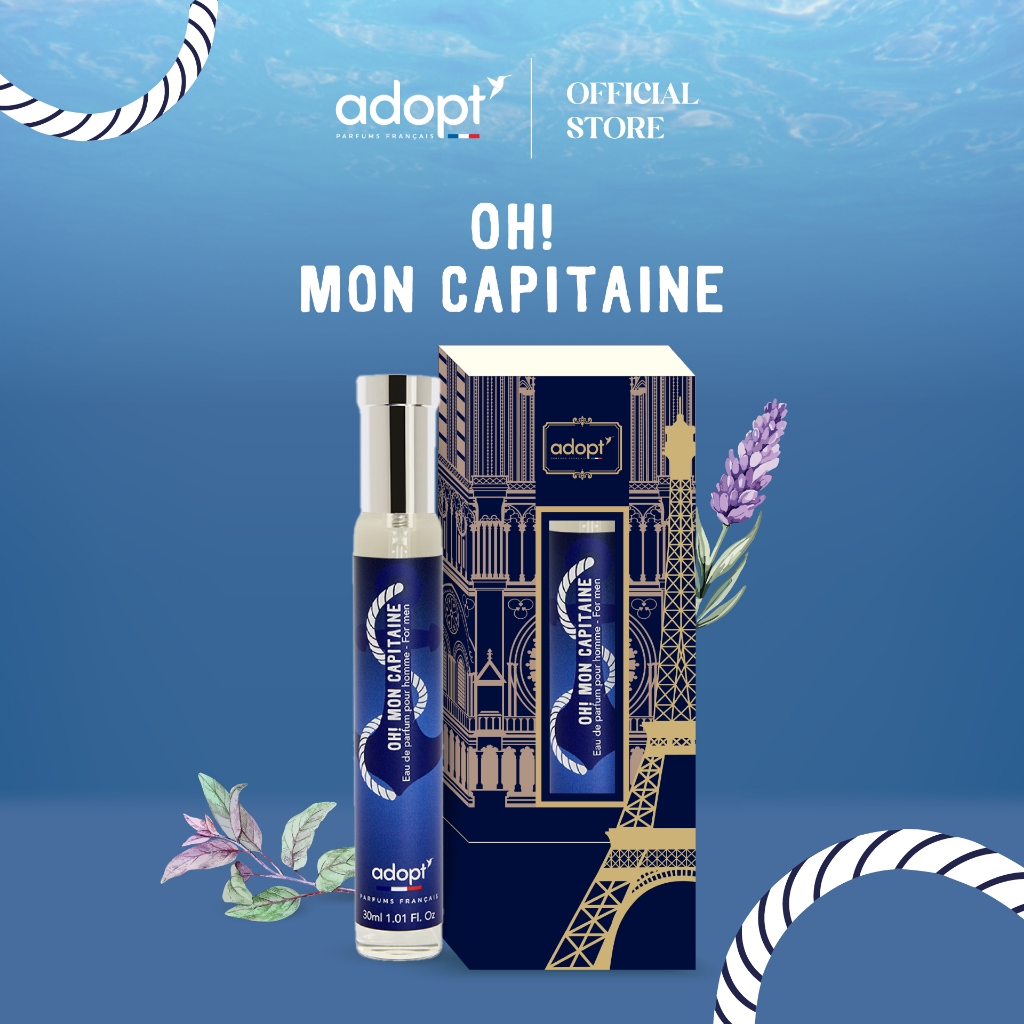 1 ขวด🌊Oh Mon Capitaine🌊โอ มง คาปิตาน (หอมสะอาด สดชื่น มีกลิ่นอายทะเล) Adopt parfums น้ำหอมพรีเมียมจากฝรั่งเศส