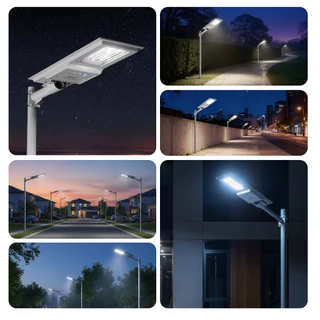 MODI โคมไฟถนนโซล่าเซลล์ 300W 400W แสงขาว ระบบสว่างค้าง เปิดปิดอัตโนมัติ Solar street light IP65