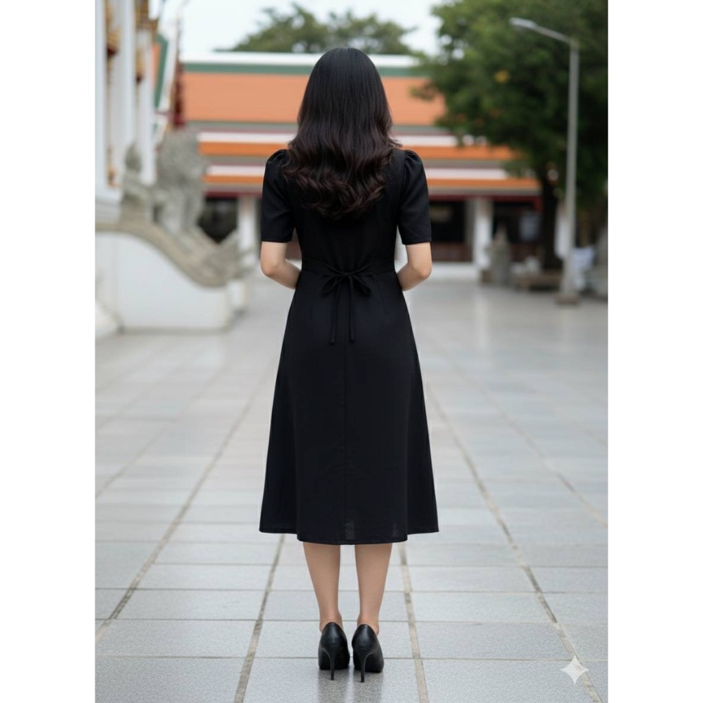 LANNA – ชุดสีดำผ้าไทย ชุดสีดำใส่ทำงาน ใส่ออกงาน ใส่ไว้ทุกข์ ชุดสวยใส่สบายมากค่ะ ราคา ถูกที่สุด ดีลบีเคเค แกลเลอรีภาพที่ 9