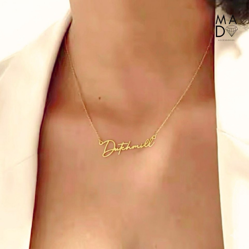 ร้านไทย🇹🇭🔥HOT🔥Font 30, สร้อยชื่อ,สร้อยตัวอักษร,ฟอนต์ลายมือ, สร้อยสแตนเลส,ของขวัญ🎁พร้อมกล่อง✔️จัดส่งด