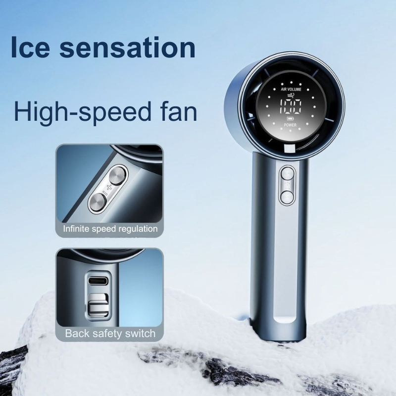 ⚡️4000mAh พัดลมไอเย็นไฟฟ้าแบบพกพา พัดลมมือถือ 100 ระดับลมแรงพัดลมไร้ใบพัดแบบพกพาแบบชาร์จไฟได้ด้วย
