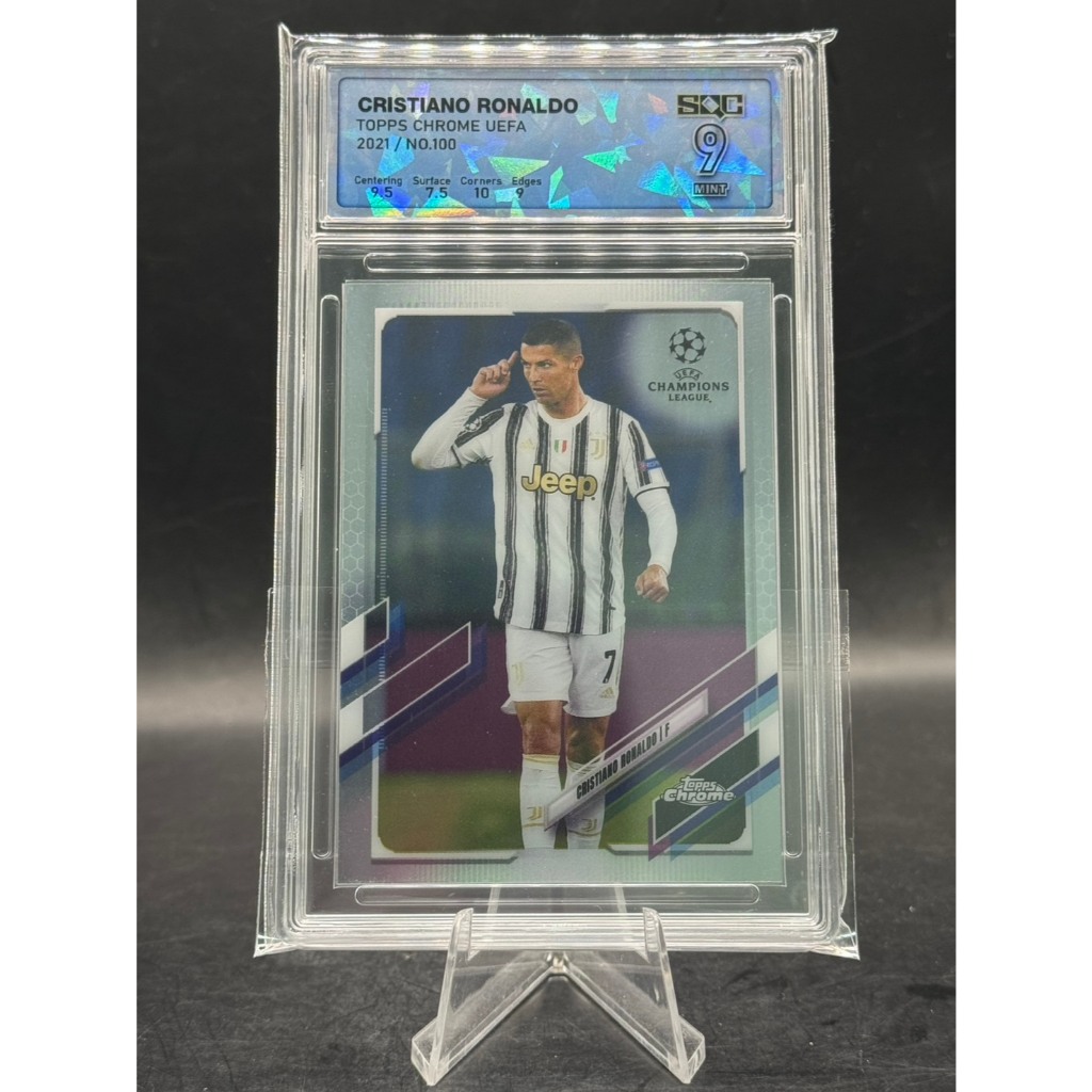 2021 Topps Chrome UCL Cristiano Ronaldo No. 100 SQC 9 MINT Juventus