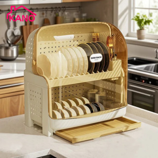 KANO ที่คว่ําจาน ชั้นวางจานชามในครัว ชั้นวางจาน 2 ชั้น ตู้จั…