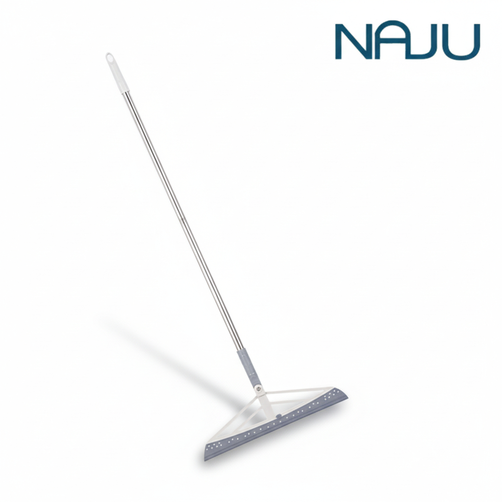 Naju ไม้กวาดซิลิโคน ไม้กวาดถูและรีดน้ำ Wiper Broom เก็บฝุ่น ทำความสะอาดง่าย ใช้ได้ทั้งพื้นแห้งและเปียก ด้ามจับแข็งแรง