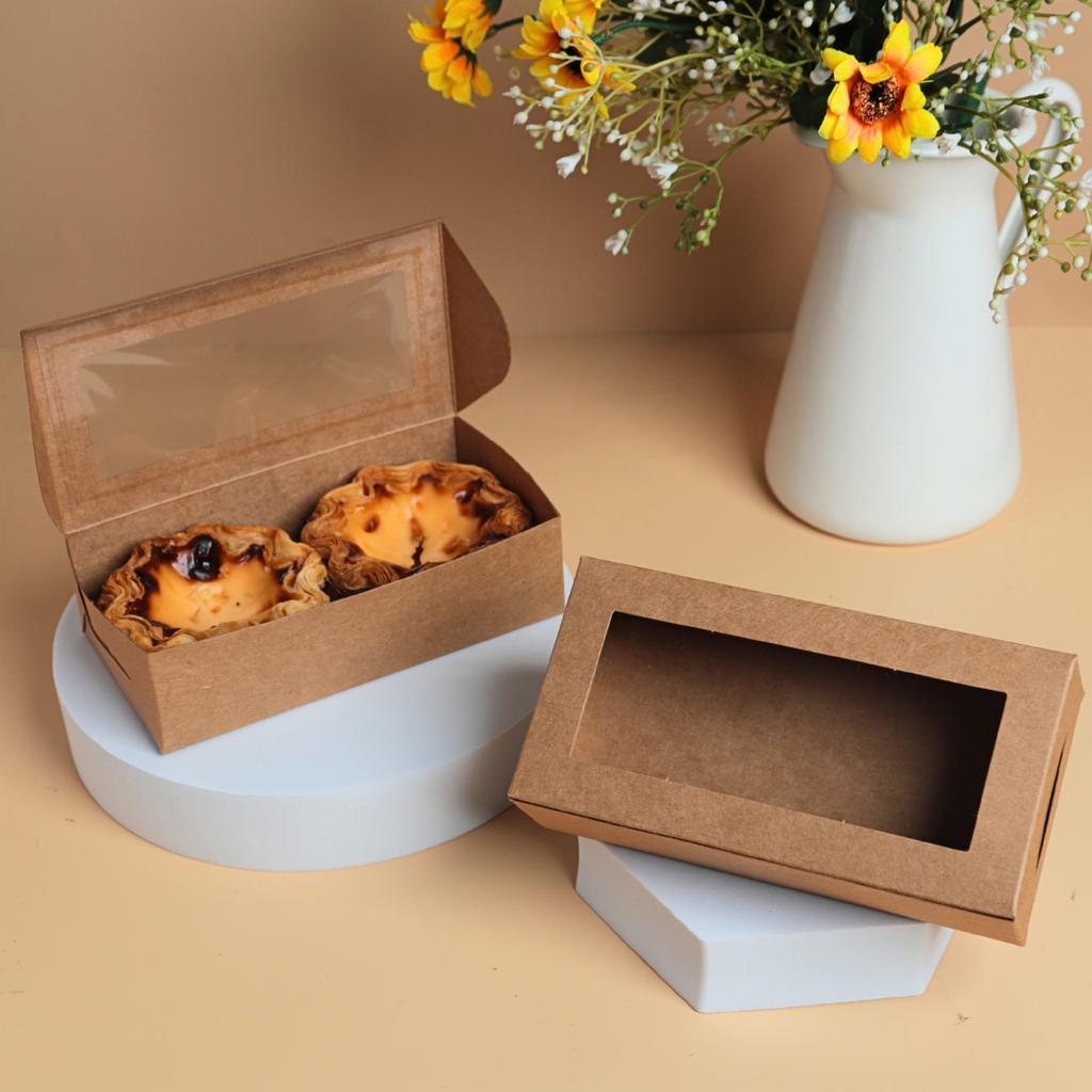 Boxjourney กล่องทาร์ตไข่ 1/2/4 ชิ้น สีขาว / คราฟท์ (แพ็ค 20 ชิ้น) - รูปที่ 6