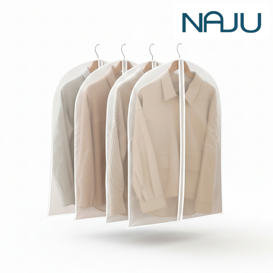 Naju ถุงคลุมชุด ถุงคลุมเสื้อ กันฝุ่น กันน้ำ Dust Proof Cover ใส่สูท เสื้อ เดรส มีซิป แข็งแรง