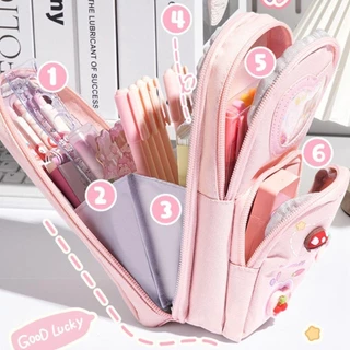 [สินค้าพร้อมส่งในไทย]กระเป๋าดินสอ เหมาะสำหรับเด็กผู้หญิง กล่องใส่ดินสอนักเรียน ทรงกระเป๋าเป้ จุเยอะ