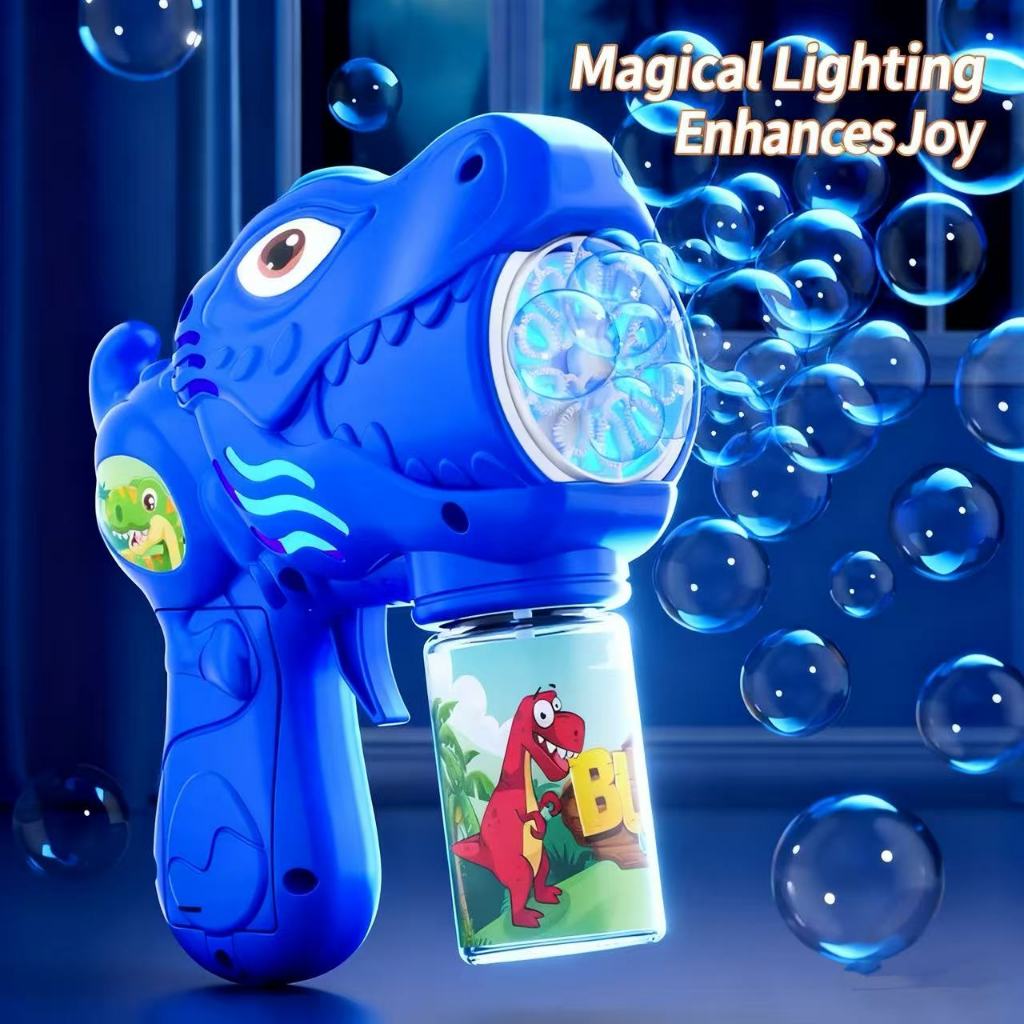 ปืนเป่าฟอง  รูปแบบยูนิคอร์น ฉลาม ไดโนเสาร์ เครื่องตีฟอง ปืนฟองไฟฟ้า เป่าฟองเยอะมาก ด้วยแสง - รูปที่ 2