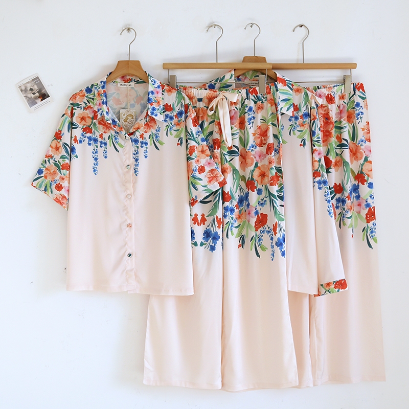 ชุดนอน Muslin Pajamas Collection Muslin Pet รุ่น Bloomwave (N3323 T3323) | ชุดนอนชุดเที่ยว