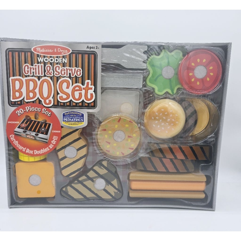 ของเล่นไม้ ชุดบาร์บีคิว Wooden Grill & Serve BBQ Set จาก Melissa & Doug 