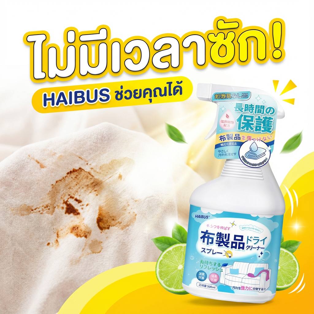 ขจัดคราบง่ายๆ พ่นปุ๊บสะอาด! ทำความสะอาดโซฟา โฟมซักพรม น้ำยาทำความสะอาดโซฟา ทำความสะอาดเบาะผ้ 500ml