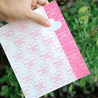 **แถมสติกเกอร์หัวใจปิดปากถุงสีขาว**ถุงกระดาษลายหัวใจ14x20cm …