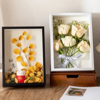 กรอบรูป 3D cutout กรอบรูปอะครีลิคลึก DIY ขอบสีขาว ลึก 3 ซม. กรอบรูปตกแต่งบ้าน