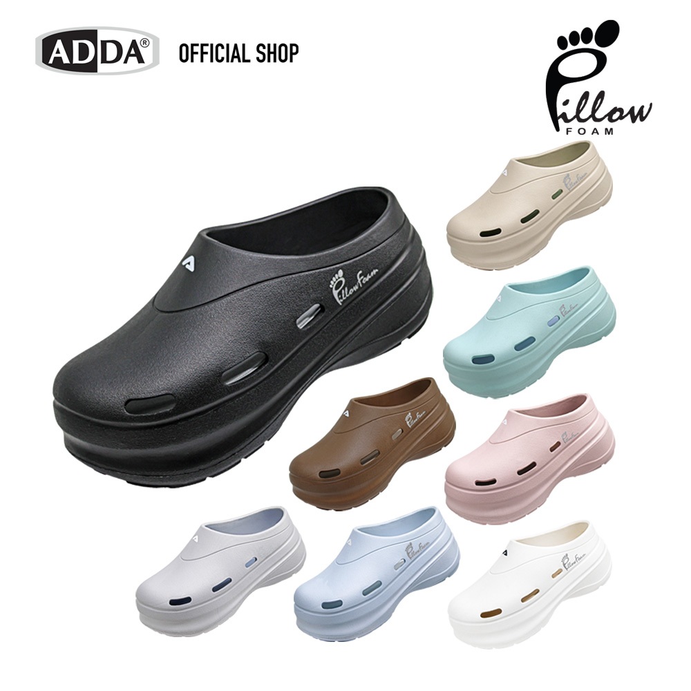 ADDA Pillow Foam รองเท้าแตะ รองเท้าลำลองหัวโต หุ้มส้น สำหรับผู้หญิง รุ่น 5PF04W1  (ไซส์ 4-6) สินค้า