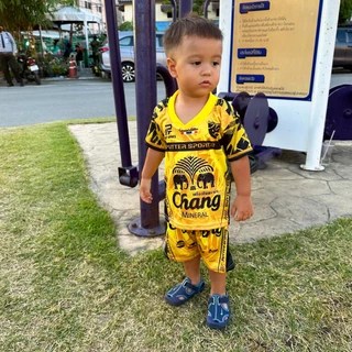 ชุดบอลเด็ก ชุดกีฬาเด็ก ผ้ามันเบาสบาย ชุดเด็กผู้ชาย 1-4 ขวบ