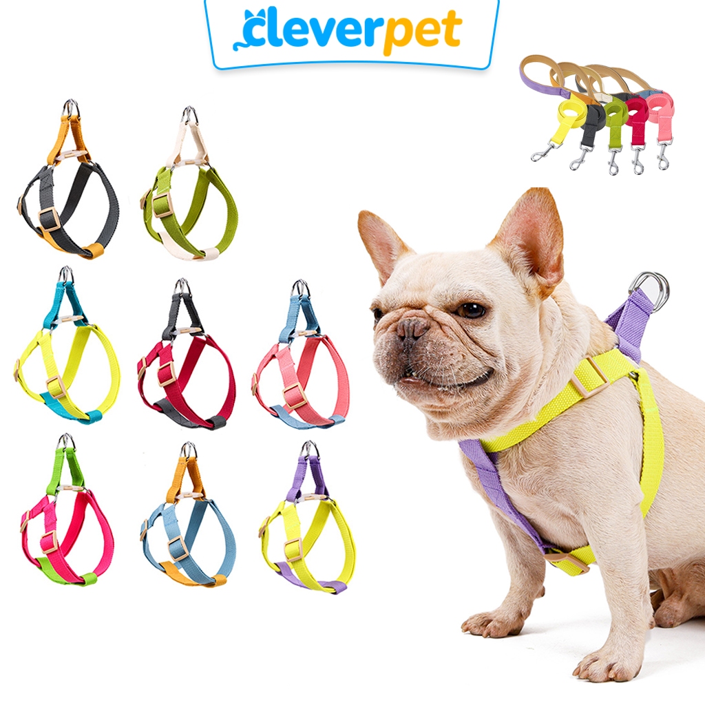[ส่งฟรี ] Doglemi สายรัดอกสุนัข สีพาสเทล สายจูงสุนัข สำหรับสุนัขและแมว Dog Harness CleverPet