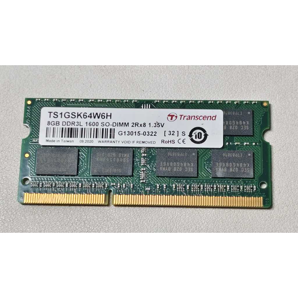 TS1GSK64W6H RAM-Memory for Notebook DDR3L-1600MHz SO-DIMM 8GB: Transcend สินค้ามือ2