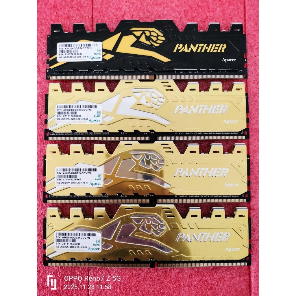 RAM  4GB DDR4 บัส 2400MHz Apacer PANTHER ตัวละ 440