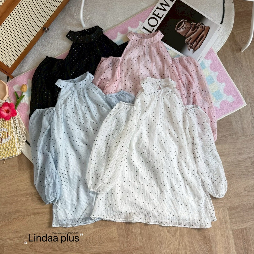 LindaaPlus-- มินิเดรสผ้าใยไผ่ 𝐏𝐨𝐤𝐚𝐝𝐨𝐭 🖤🤍  ไซส์ใหญ่ สาวอวบอ้วนใส่ได้ ทรงเปิดไหล่สุดน่ารัก - รูปที่ 5