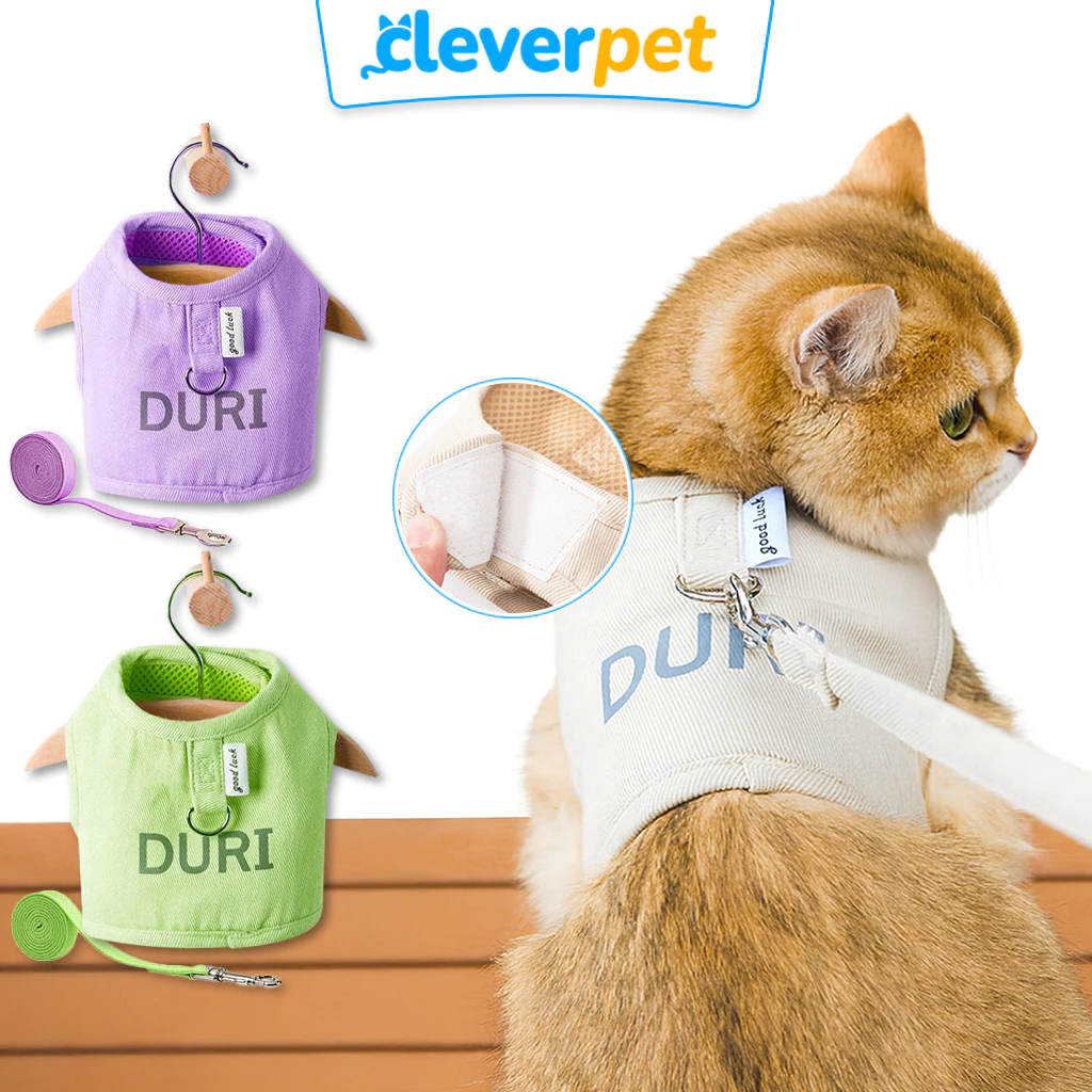 [ส่งฟรี🇹🇭] Duri เสื้อสายรัดอกแมว พร้อมสายจูง สายรัดอกสุนัข ระบายความร้อน Pet Harness CleverPet
