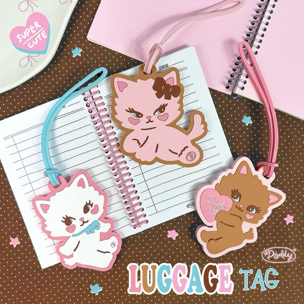 DADDY | Purrkats Luggage Tag ป้ายติดกระเป๋าเดินทาง แท็กกระเป๋า สุดน่ารัก