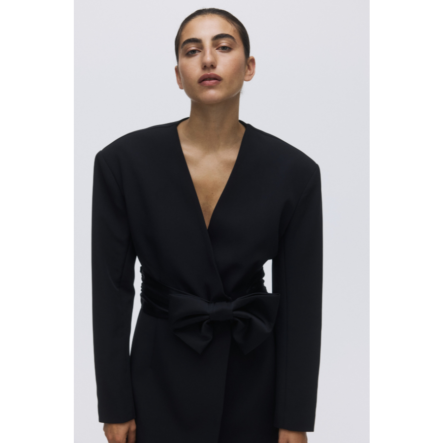 H&M(เอชแอนด์เอ็ม) เดรสดีไซน์โบว์ Women Bow-detail dress 1312549_1
