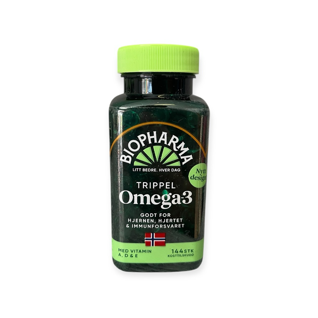 แพ็คเกจใหม่!! omega3 นอร์เวย์ biopharma Trippel omega3 น้ำมันปลานอร์เวย์   โอเมก้า3 น้ำมันปลา omega3