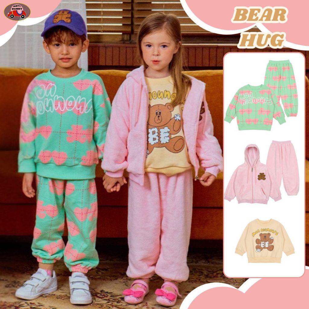 🇹🇭ส่งไวทันที 🇹🇭 BeBe (mattburry ของแท้ นำเข้าเกาหลี ) เสื้อกันหนาวเด็ก sweater kids แขนยาวขายาว ลายน้องหมี winter