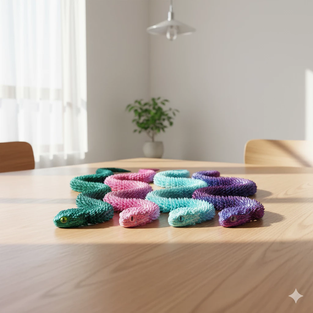 3D Snake Toys งูของเล่นพิมพ์สามมิติ ฟิกเกอร์งูยืดหยุ่น thumbnail 6