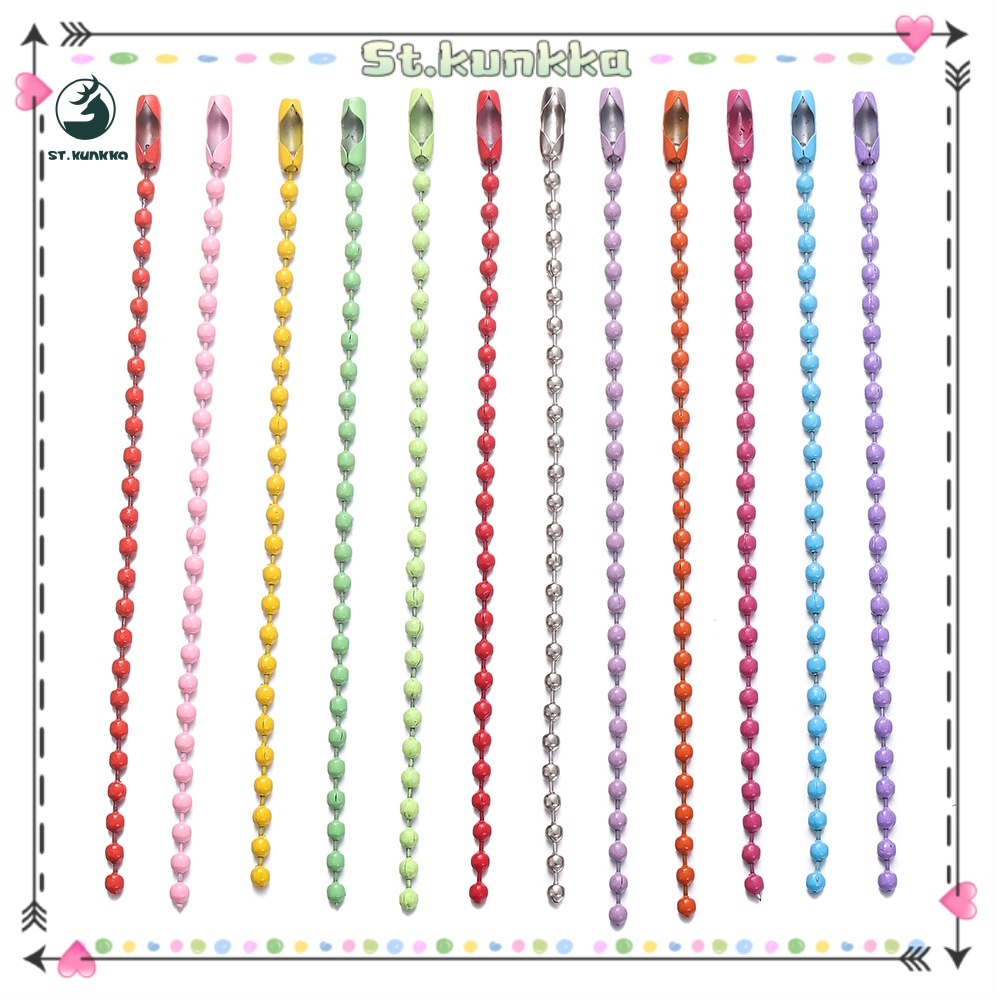โซ่ร้อยลูกปัดหลากสี10ซม. สร้อยลุกปัดแบบยาวเหมาะสำหรับพวงกุญแจพวงกุญแจป้ายมือเครื่องประดับ DIY