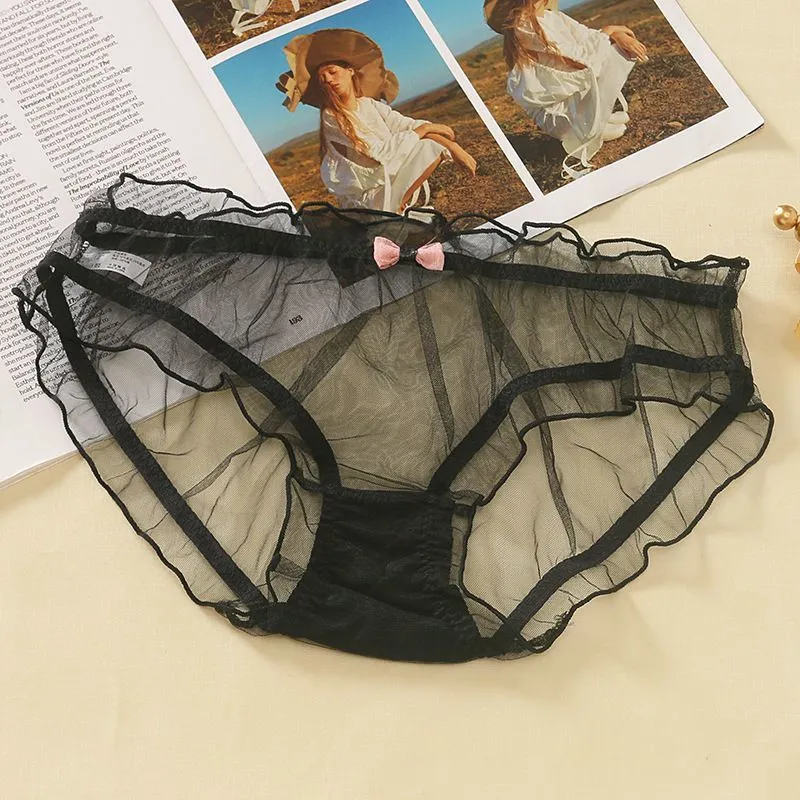 Peony & Lace กางเกงในผู้หญิง สไตล์ญี่ปุ่น เอวต่ำ ยืดหยุ่น ตาข่าย ซิมเปิล บางเบา ระบายอากาศดี ถุงสามเหลี่ยม เซ็กซี่ #Y19 - รูปที่ 7