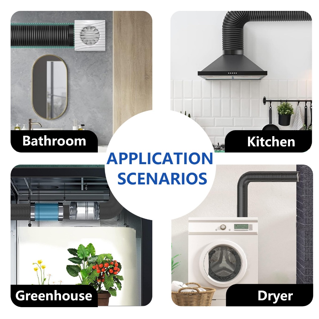 ท่อลมยืดหยุ่น PVC อะลูมิเนียม แข็งแรง ทนร้อน น้ำหนักเบา พร้อมฟรีเข็มขัดรัดสแตนเลส 2 ชิ้น - รูปที่ 4