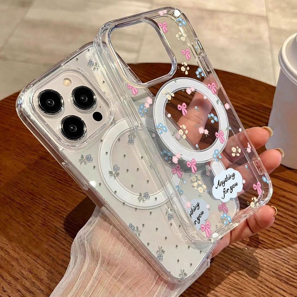 เคสโทรศัพท์มือถือ For iPhone 11 14 13 12 15 17 16 Pro Max เคสป้องกันแม่เหล็กใส เปลือกป้องกันการกระแทก เคสโทรศัพท์