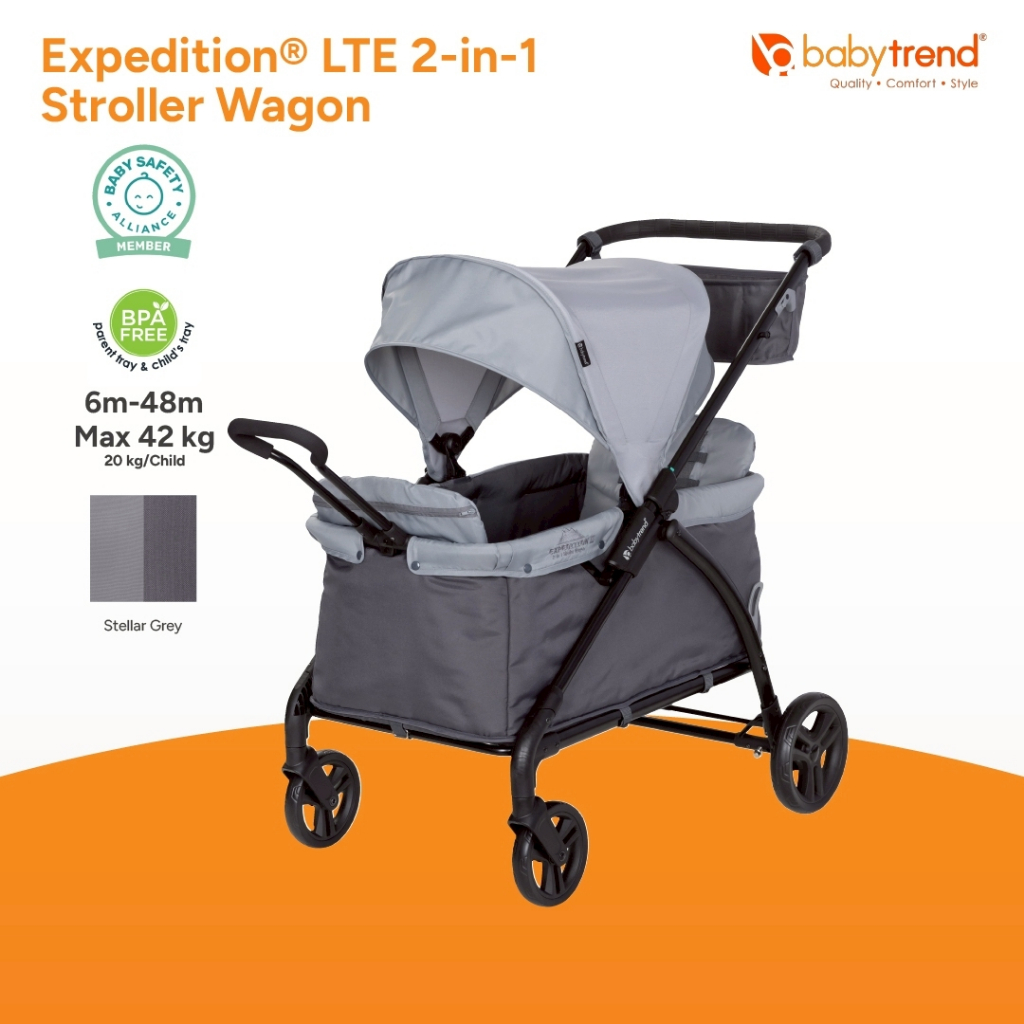 Baby Trend - Expedition LTE 2-in-1 Stroller Wagon รถเข็นเด็ก 2 ที่นั่ง (รถเข็นสัตว์ รถเข็นของ)