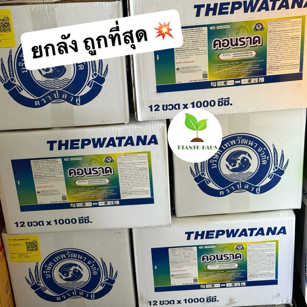 (ยกลัง 12 ขวด) คอนราด เทพวัฒนา ผลิตใหม่ 2569 คลอแรนทรานิลิโพรล กำจัดหนอนกระทู้ หนอนกอ 1ลิตรx12ขวด