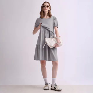Nitan (นิทาน) เดรสให้นม ชุดคลุมท้อง รุ่น Candy Rain Maternity and Nursing Dress (เนื้อผ้า Cotton 100%)