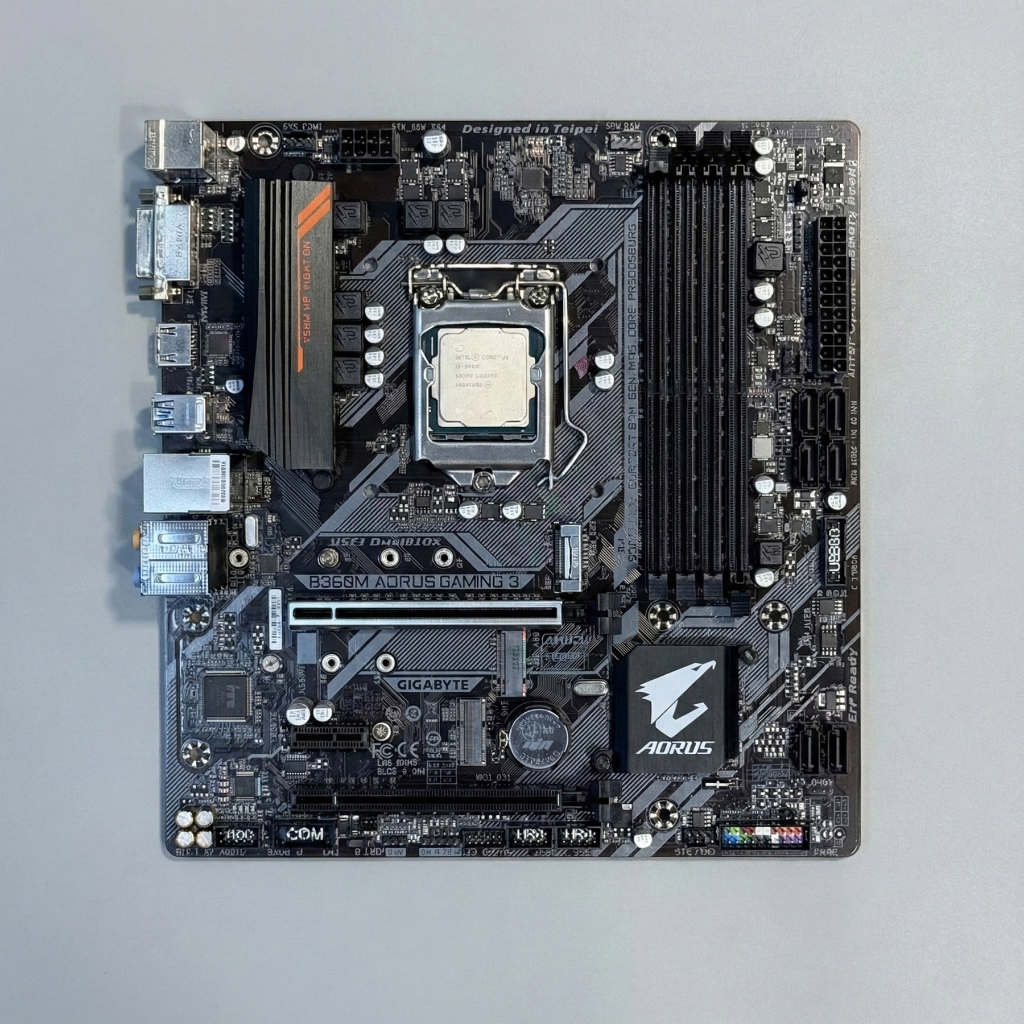 [มือสอง] เมนบอร์ด Gigabyte B360M AORUS GAMING 3 + CPU Intel Core i5-9400F (Gen 9) มัดรวมสภาพสวย เทสผ