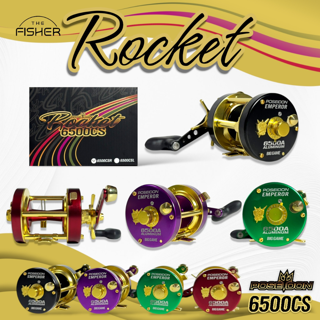 A01 รอกเบทหน้าดิน Poseidon รุ่น Rocket  6500A CSR  (หมุนขวา) Limited เฟรมทอง