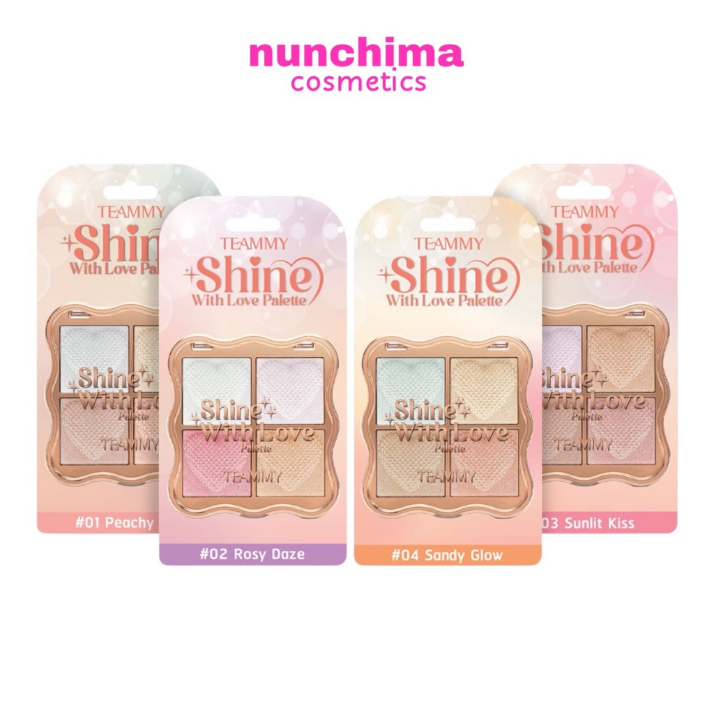 TH598 Teammy Shine With Love 4 Shade Highlighter Palette ทีมมี่ ชายน์ วิท เลิฟ โฟว์ เฉด ไฮไลท์เตอร์ พาเลท