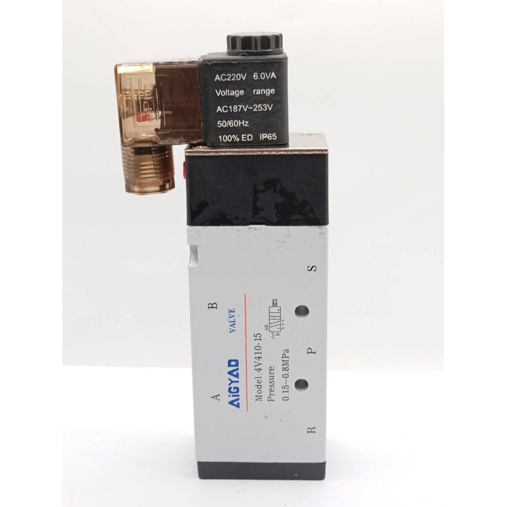 ร้านในกทม โซลินอยด์วาล์ว Solenoid Valve  รุ่น 4V410-15 · โซลินอยด์วาล์วแบบ 5/2 · ขนาดเกลียว 1/2" พร้อมส่ง