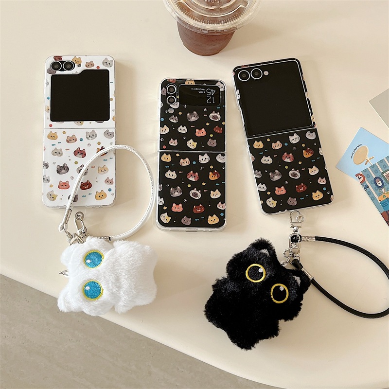 พร้อมส่งจากไทย ! เคสฟลิปวาวลายน้องแมวขาวดำแสนน่ารัก (2091) for Samsung Galaxy Z Flip7 Flip6 Flip5 Flip4/3
