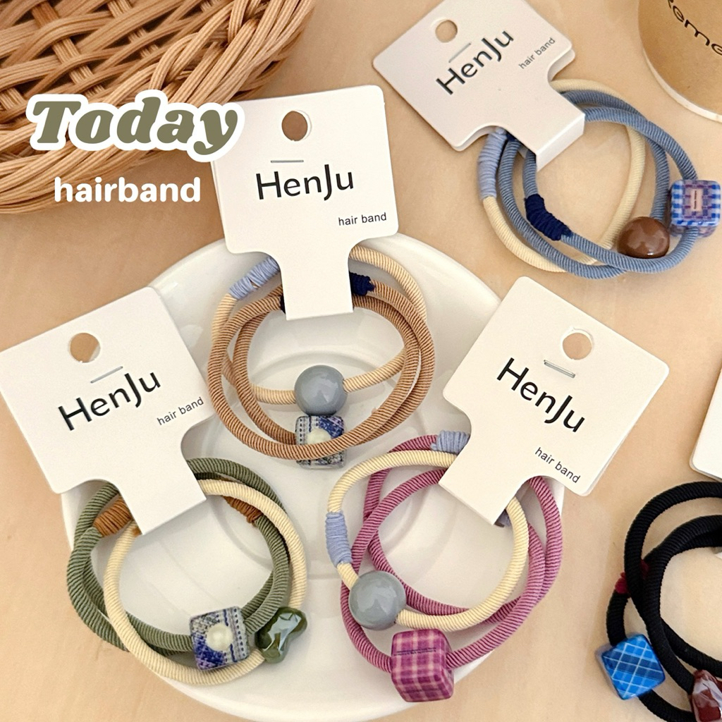 Cute 441 ยางมัดผม ยางรัดผม หนังยาง basic 3 ชิ้น/แพ็ค