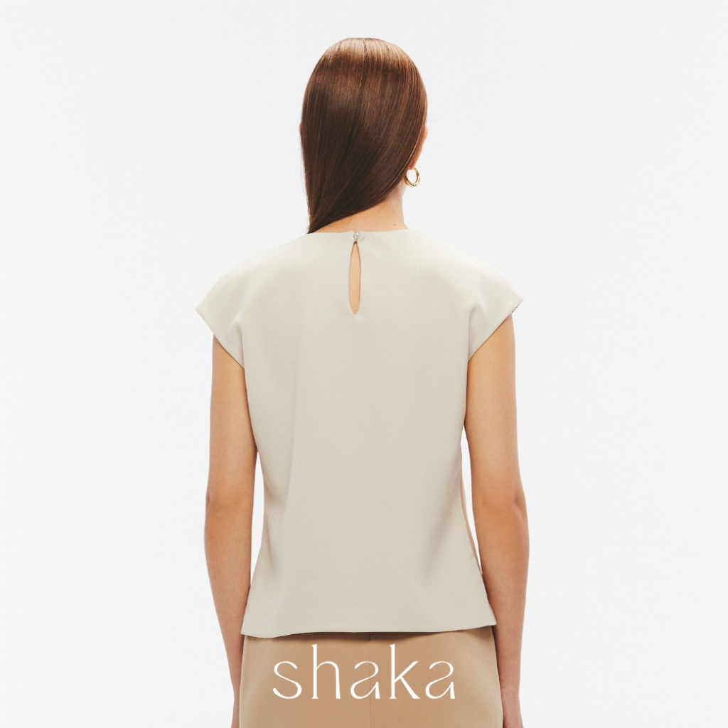 Shaka SS25 Color Block Orbit Top เสื้อแขนในตัว ตัดต่อเล่นโทนสีโมโนโครม (KHAKI) BL-8250210 — صورة 4