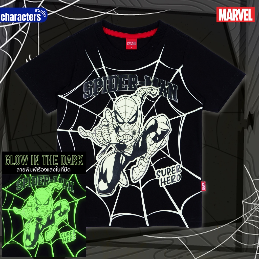 Marvel เสื้อยืดเด็กลายสไปเดอร์แมน 1-7 ขวบ ผ้าCotton 100% สินค้าลิขสิทธิ์แท้ Characters Studio - รูปที่ 2